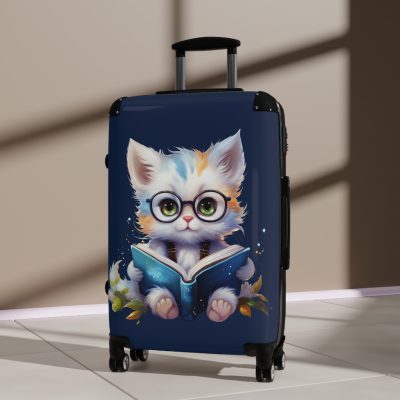 Cat Suitcase - A luggage adorned with a charming cat-themed design, perfect for travelers who want to add a touch of feline charm to their journeys.