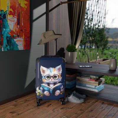 Cat Suitcase - A luggage adorned with a charming cat-themed design, perfect for travelers who want to add a touch of feline charm to their journeys.