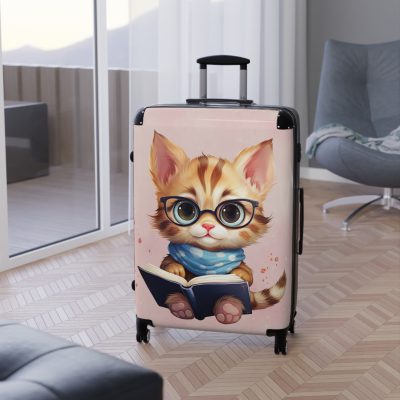 Cat Suitcase - A luggage adorned with a charming cat-themed design, perfect for travelers who want to add a touch of feline charm to their journeys.