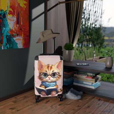 Cat Suitcase - A luggage adorned with a charming cat-themed design, perfect for travelers who want to add a touch of feline charm to their journeys.