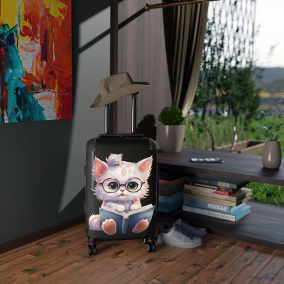 Cat Suitcase - A luggage adorned with a charming cat-themed design, perfect for travelers who want to add a touch of feline charm to their journeys.