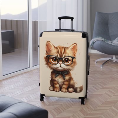 Cat Suitcase - A luggage adorned with a charming cat-themed design, perfect for travelers who want to add a touch of feline charm to their journeys.