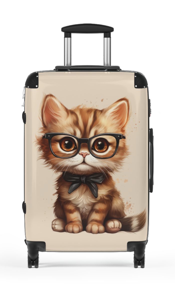 Cat Suitcase - A luggage adorned with a charming cat-themed design, perfect for travelers who want to add a touch of feline charm to their journeys.