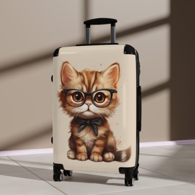 Cat Suitcase - A luggage adorned with a charming cat-themed design, perfect for travelers who want to add a touch of feline charm to their journeys.