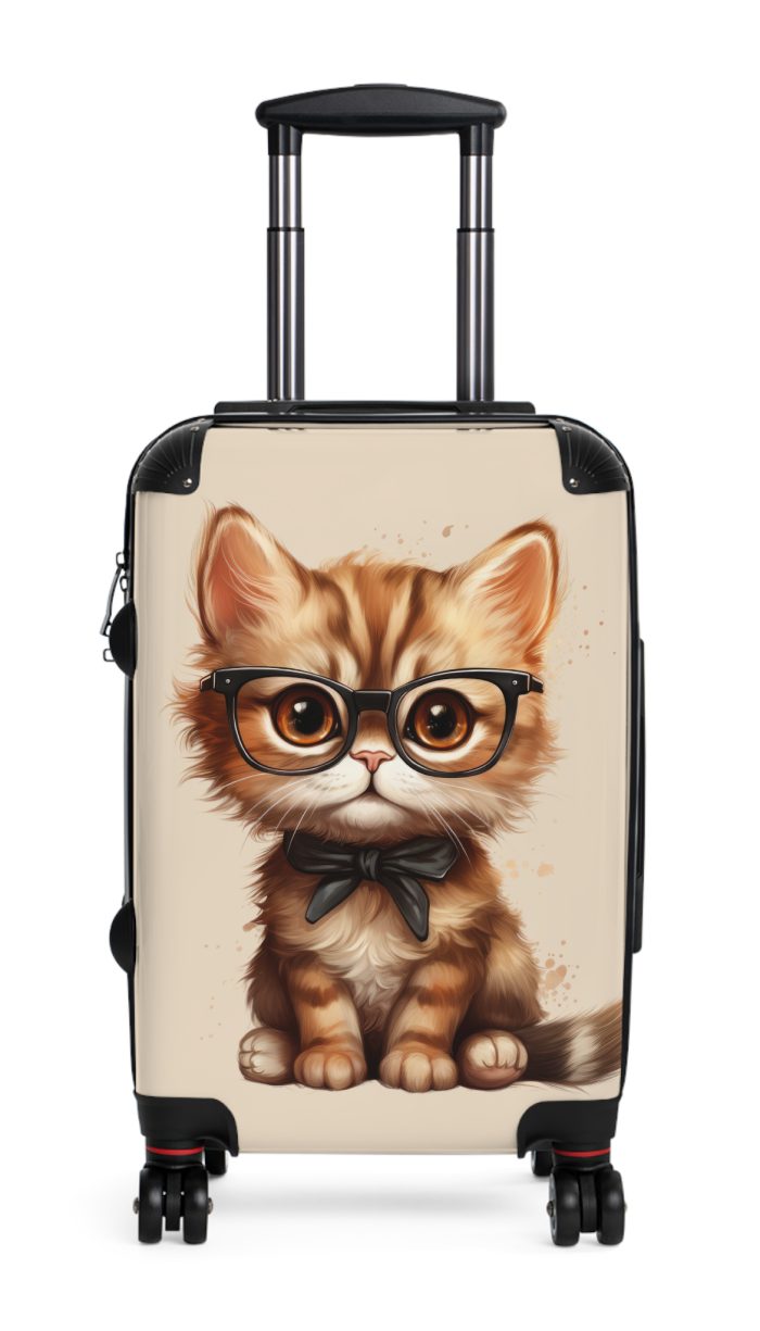 Cat Suitcase - A luggage adorned with a charming cat-themed design, perfect for travelers who want to add a touch of feline charm to their journeys.