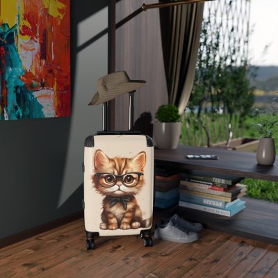 Cat Suitcase - A luggage adorned with a charming cat-themed design, perfect for travelers who want to add a touch of feline charm to their journeys.