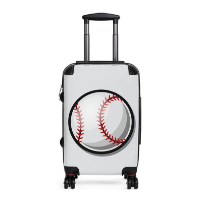 Baseball Suitcase - A luggage adorned with a sporty baseball-themed design, perfect for sports enthusiasts who want to travel in style with their favorite sport.