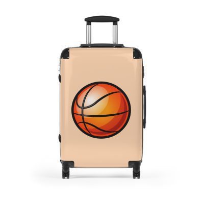 Basketball Suitcase - A luggage adorned with a sporty basketball-themed design, perfect for sports enthusiasts who want to travel in style with their favorite sport.