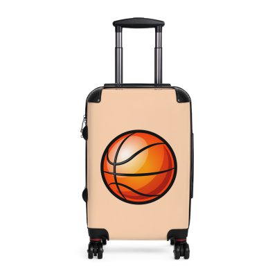 Basketball Suitcase - A luggage adorned with a sporty basketball-themed design, perfect for sports enthusiasts who want to travel in style with their favorite sport.