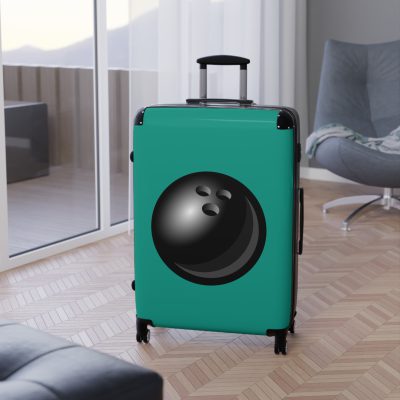 Bowling Suitcase - A luggage adorned with a sporty bowling-themed design, perfect for travelers who want to travel in style with their favorite sport.