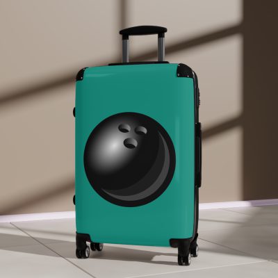 Bowling Suitcase - A luggage adorned with a sporty bowling-themed design, perfect for travelers who want to travel in style with their favorite sport.