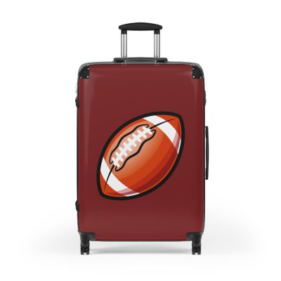 Football Suitcase - A luggage adorned with a sporty football-themed design, perfect for travelers who want to travel in style with their favorite sport.