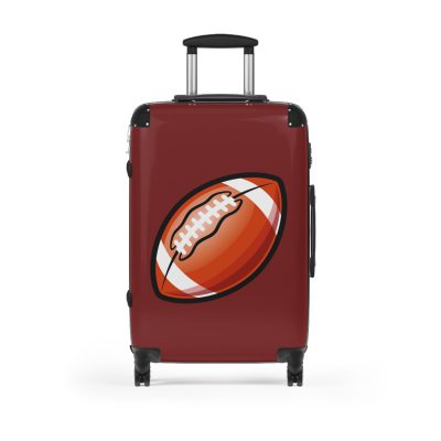 Football Suitcase - A luggage adorned with a sporty football-themed design, perfect for travelers who want to travel in style with their favorite sport.