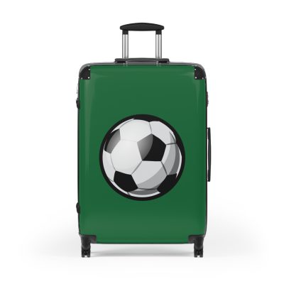 Soccer Suitcase - A luggage adorned with a sporty soccer-themed design, perfect for travelers who want to travel in style with their favorite sport.