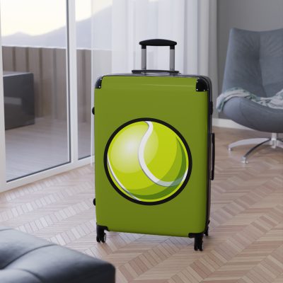 Tennis Suitcase - A luggage adorned with a sporty tennis-themed design, perfect for travelers who want to travel in style with their favorite sport.