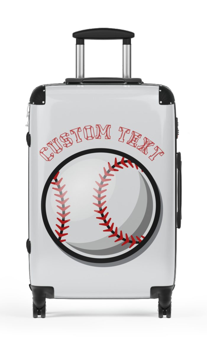 Custom Baseball Suitcase - A personalized luggage adorned with a custom baseball-themed design, perfect for sports enthusiasts who want to travel in style with their favorite sport.