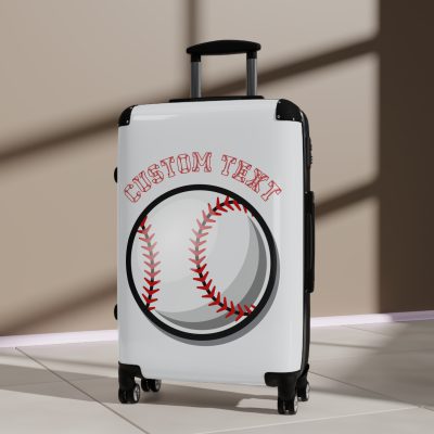 Custom Baseball Suitcase - A personalized luggage adorned with a custom baseball-themed design, perfect for sports enthusiasts who want to travel in style with their favorite sport.