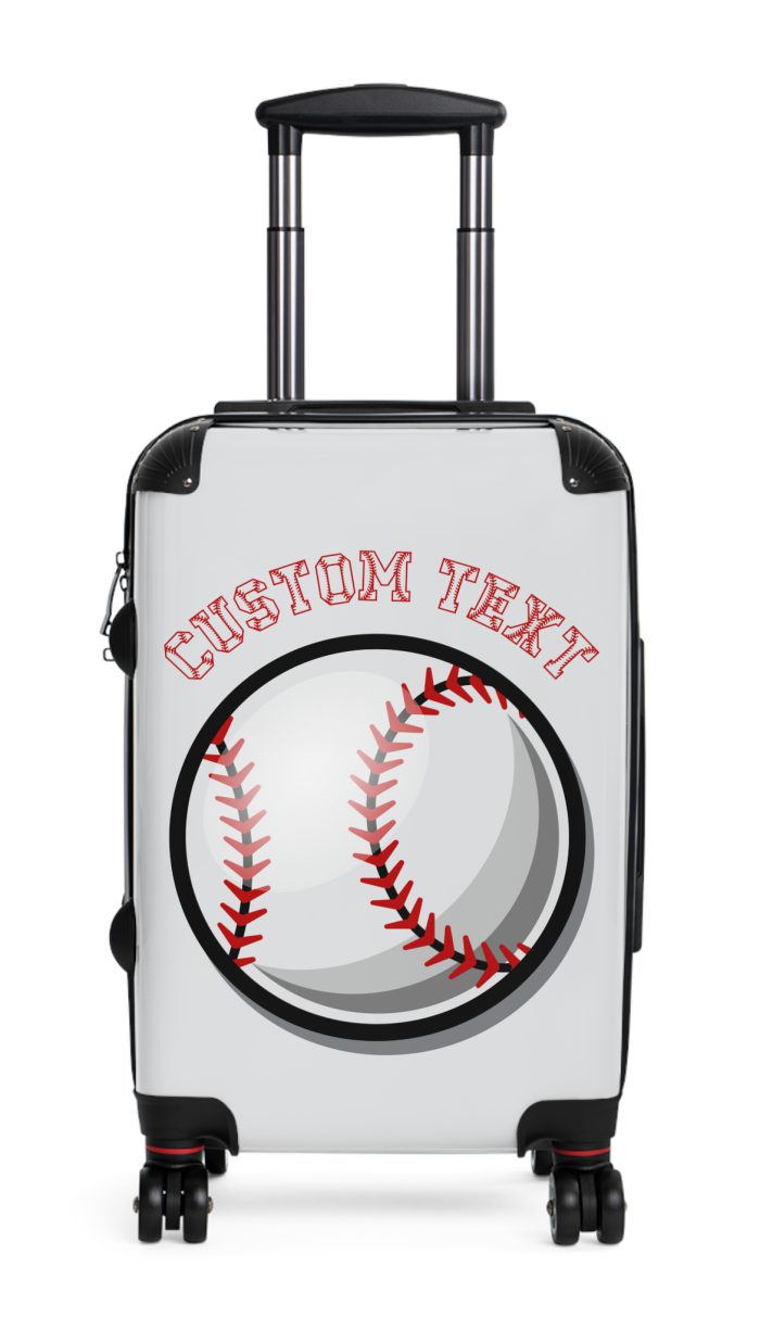 Custom Baseball Suitcase - A personalized luggage adorned with a custom baseball-themed design, perfect for sports enthusiasts who want to travel in style with their favorite sport.