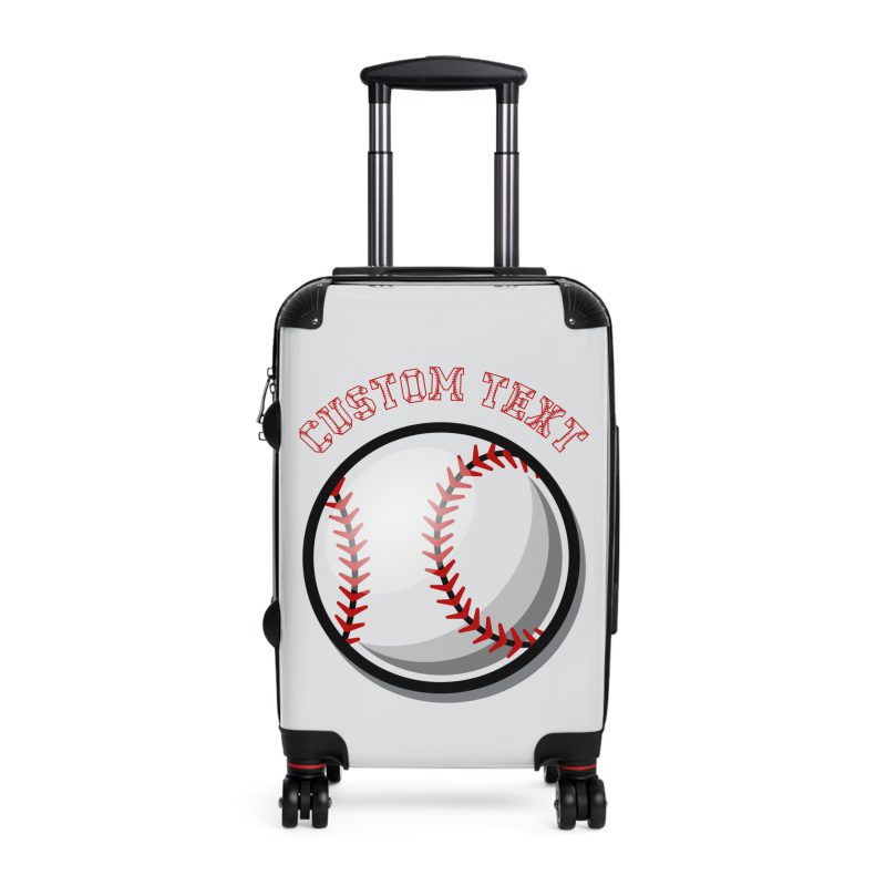 Custom Baseball Suitcase - A personalized luggage adorned with a custom baseball-themed design, perfect for sports enthusiasts who want to travel in style with their favorite sport.