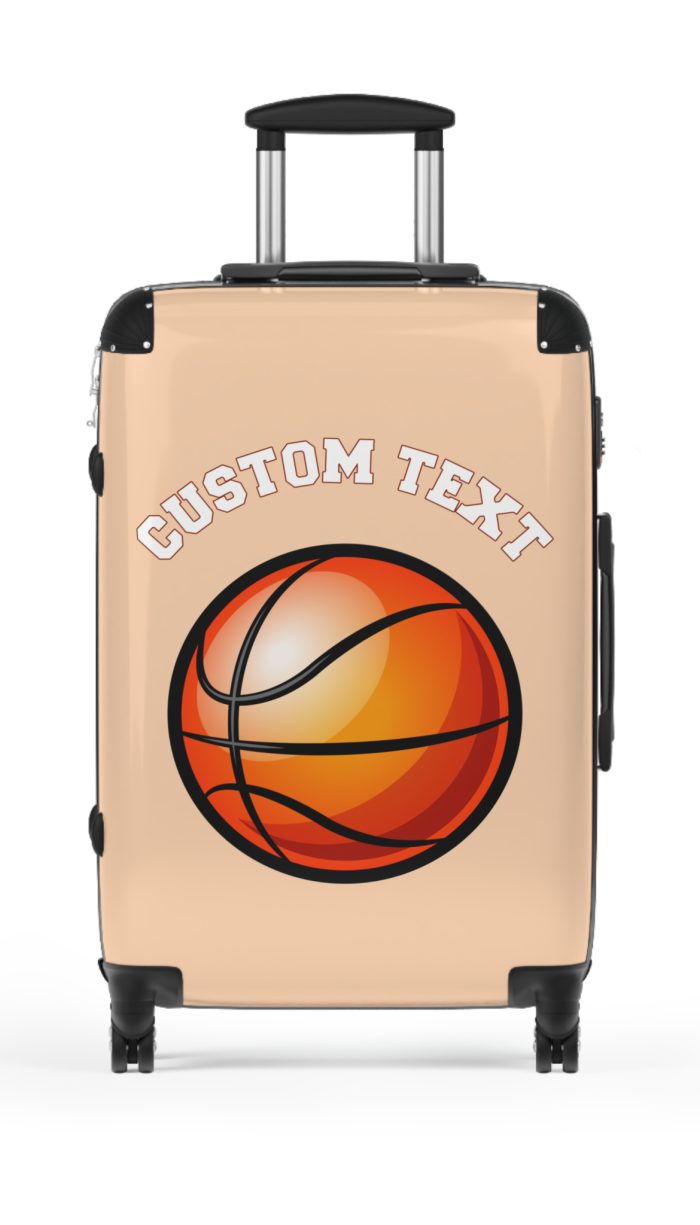 Custom Basketball Suitcase - A personalized luggage adorned with a custom basketball-themed design, perfect for sports enthusiasts who want to travel in style with their favorite sport.