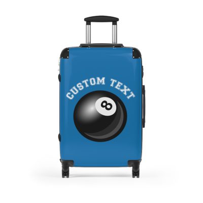 Custom Billiard Suitcase - A personalized luggage adorned with a custom billiard-themed design, perfect for game enthusiasts who want to travel in style with their favorite game.