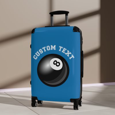 Custom Billiard Suitcase - A personalized luggage adorned with a custom billiard-themed design, perfect for game enthusiasts who want to travel in style with their favorite game.