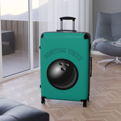 Custom Bowling Suitcase - A personalized luggage adorned with a custom bowling-themed design, perfect for sports enthusiasts who want to travel in style with their favorite sport.