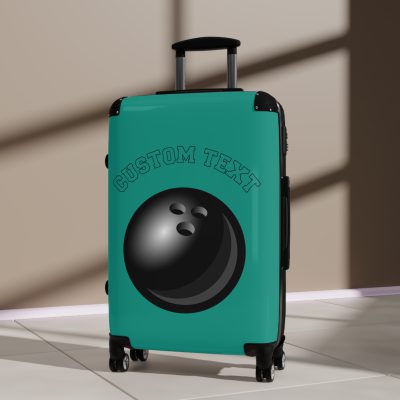 Custom Bowling Suitcase - A personalized luggage adorned with a custom bowling-themed design, perfect for sports enthusiasts who want to travel in style with their favorite sport.