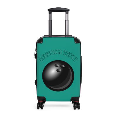 Custom Bowling Suitcase - A personalized luggage adorned with a custom bowling-themed design, perfect for sports enthusiasts who want to travel in style with their favorite sport.