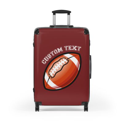 Custom Football Suitcase - A personalized luggage adorned with a custom football-themed design, perfect for sports enthusiasts who want to travel in style with their favorite sport.