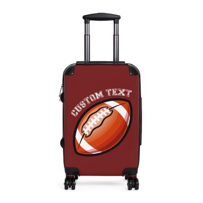 Custom Football Suitcase - A personalized luggage adorned with a custom football-themed design, perfect for sports enthusiasts who want to travel in style with their favorite sport.