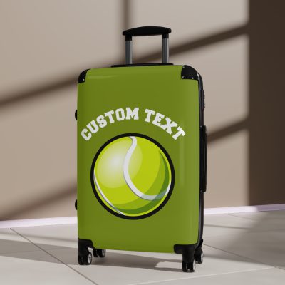 Custom Tennis Suitcase - A personalized luggage adorned with a custom tennis-themed design, perfect for sports enthusiasts who want to travel in style with their favorite sport.