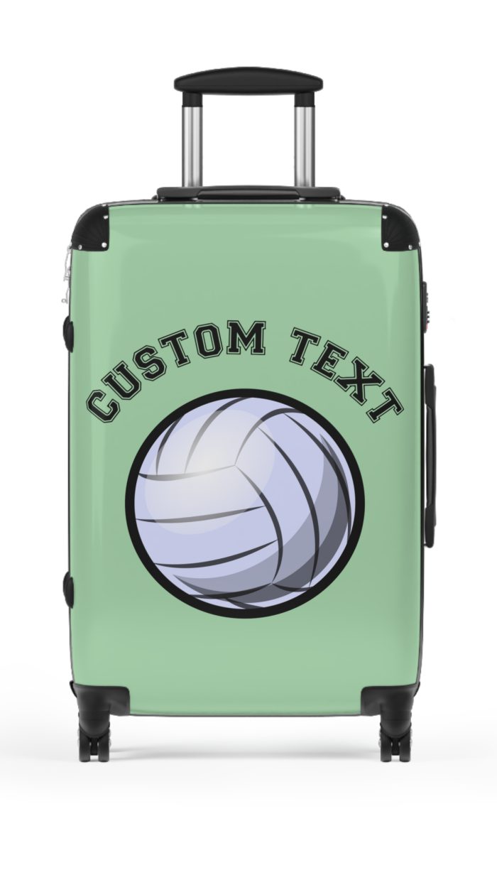 Custom Volleyball Suitcase - A personalized luggage adorned with a custom volleyball-themed design, perfect for sports enthusiasts who want to travel in style with their favorite sport.