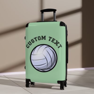 Custom Volleyball Suitcase - A personalized luggage adorned with a custom volleyball-themed design, perfect for sports enthusiasts who want to travel in style with their favorite sport.