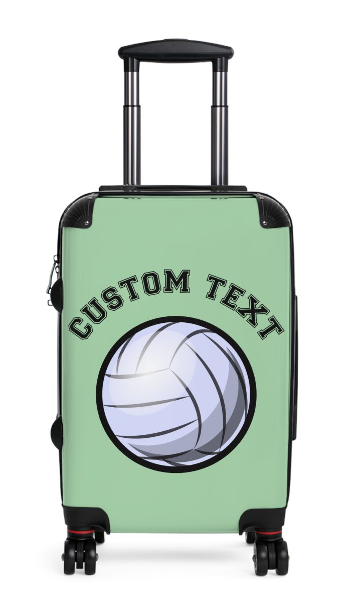 Custom Volleyball Suitcase - A personalized luggage adorned with a custom volleyball-themed design, perfect for sports enthusiasts who want to travel in style with their favorite sport.