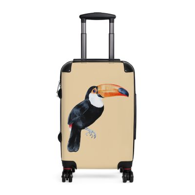 Toucan Suitcase - A unique travel gear featuring an exotic bird design, perfect for adventurers and bird enthusiasts, adding an adventurous touch to your journeys.