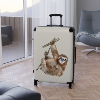 Sloth Suitcase - A unique travel gear featuring a sloth design, perfect for animal lovers and adding a laid-back charm to your journeys.