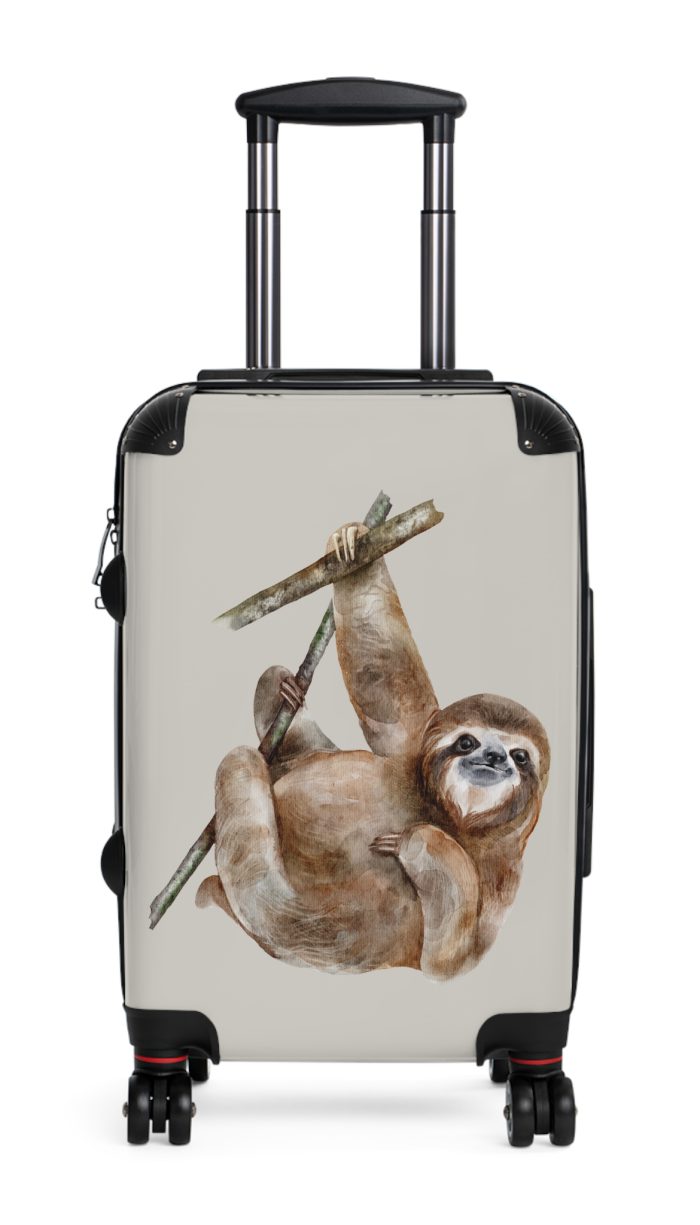 Sloth Suitcase - A unique travel gear featuring a sloth design, perfect for animal lovers and adding a laid-back charm to your journeys.