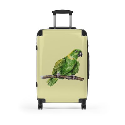 Parrot Suitcase - A tropical travel gear featuring a parrot design, perfect for bird lovers and adding a touch of paradise to your journeys.