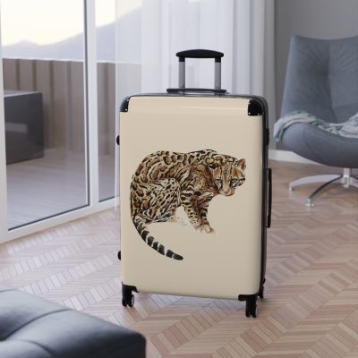 Ocelot Suitcase - An exotic travel gear featuring an animal print design, perfect for style enthusiasts and adding a touch of adventure to your journeys.