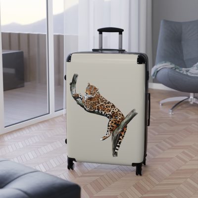 Jaguar Suitcase - An exotic travel gear featuring an animal print design, perfect for style enthusiasts and adding a touch of adventure to your journeys.