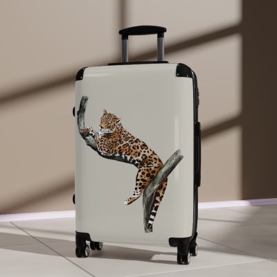 Jaguar Suitcase - An exotic travel gear featuring an animal print design, perfect for style enthusiasts and adding a touch of adventure to your journeys.