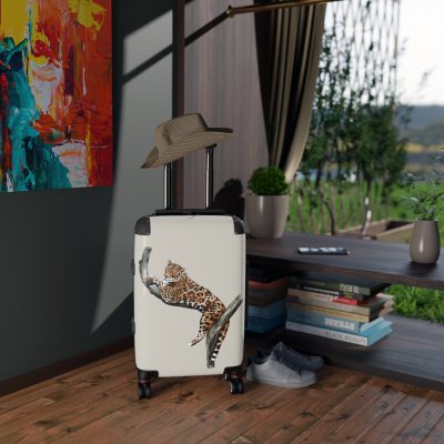 Jaguar Suitcase - An exotic travel gear featuring an animal print design, perfect for style enthusiasts and adding a touch of adventure to your journeys.