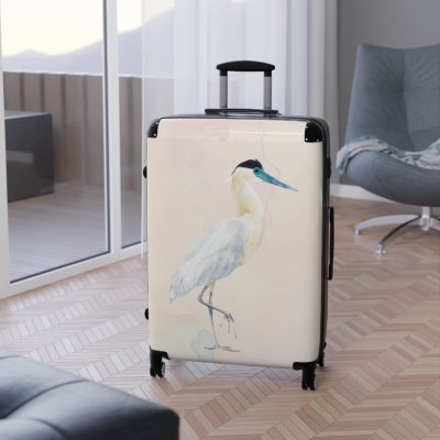 Crane Suitcase - An elegant travel gear featuring a bird-inspired design, perfect for those who appreciate sophistication on their journeys.