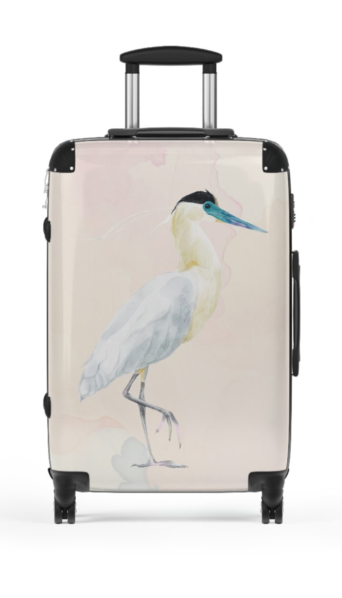 Crane Suitcase - An elegant travel gear featuring a bird-inspired design, perfect for those who appreciate sophistication on their journeys.