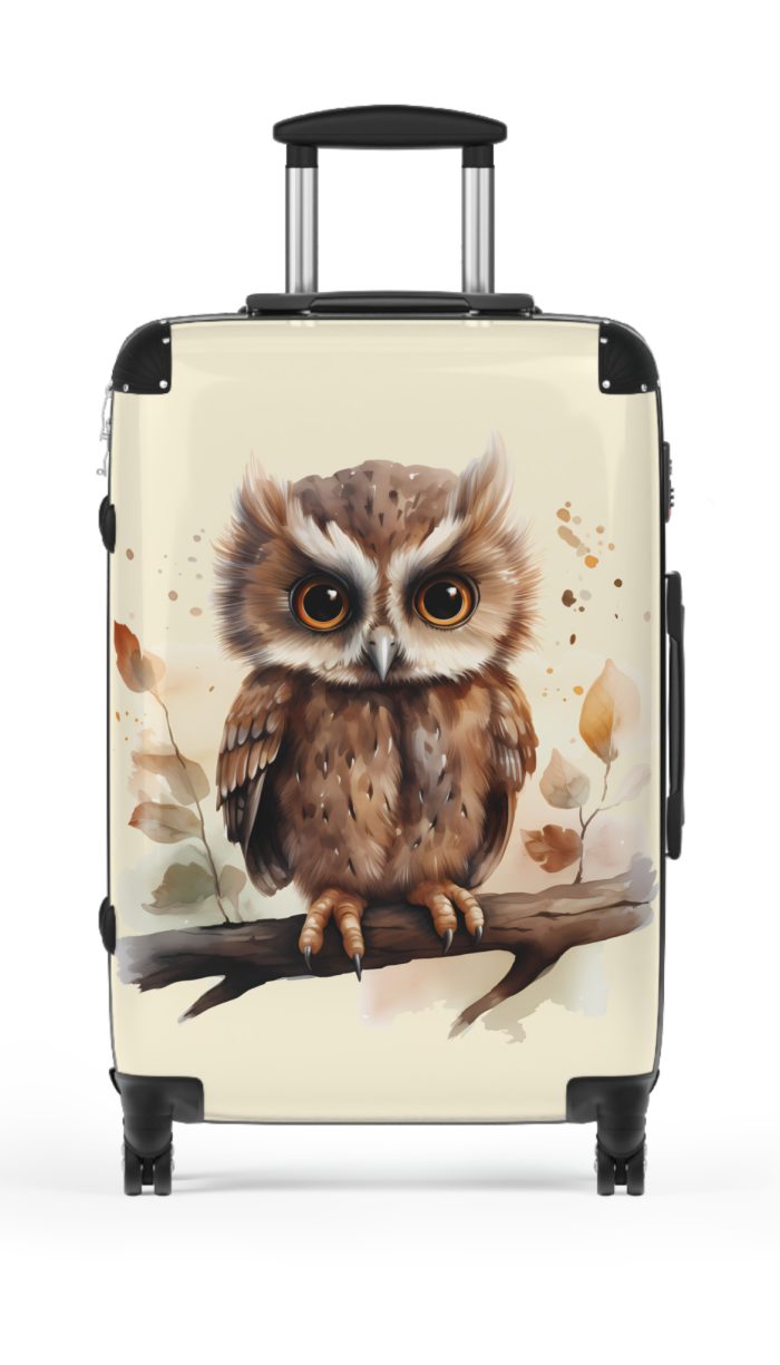 Owl Suitcase - A cute animal luggage with an adorable owl design, ideal for animal lovers who want to travel with whimsy.Owl Suitcase - A cute animal luggage with an adorable owl design, ideal for animal lovers who want to travel with whimsy.