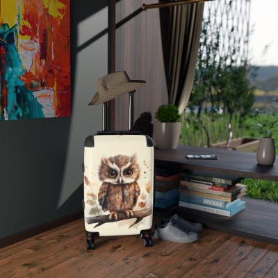 Owl Suitcase - A cute animal luggage with an adorable owl design, ideal for animal lovers who want to travel with whimsy.Owl Suitcase - A cute animal luggage with an adorable owl design, ideal for animal lovers who want to travel with whimsy.