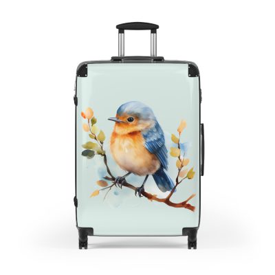 Bluebird Suitcase - A stylish luggage featuring an elegant bluebird design, ideal for travelers who seek sophistication in their journeys.