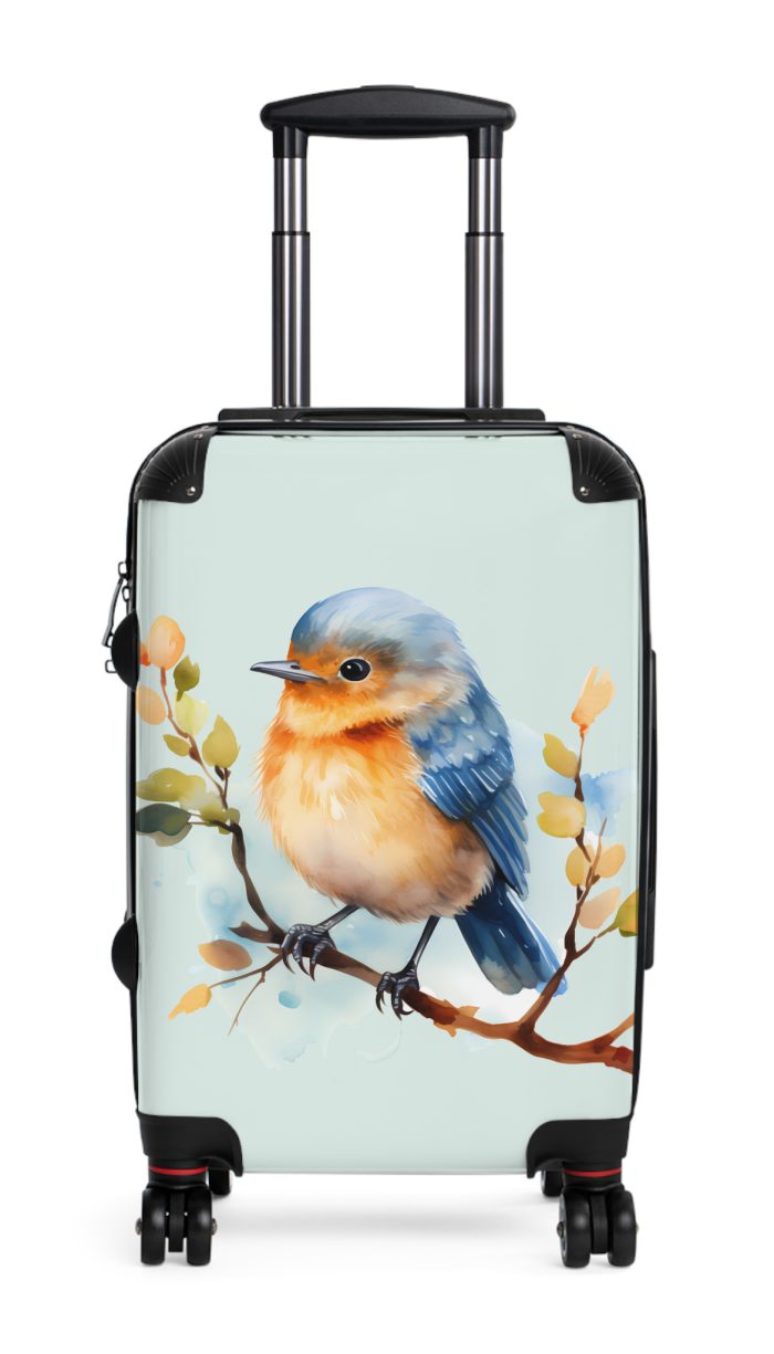 Bluebird Suitcase - A stylish luggage featuring an elegant bluebird design, ideal for travelers who seek sophistication in their journeys.