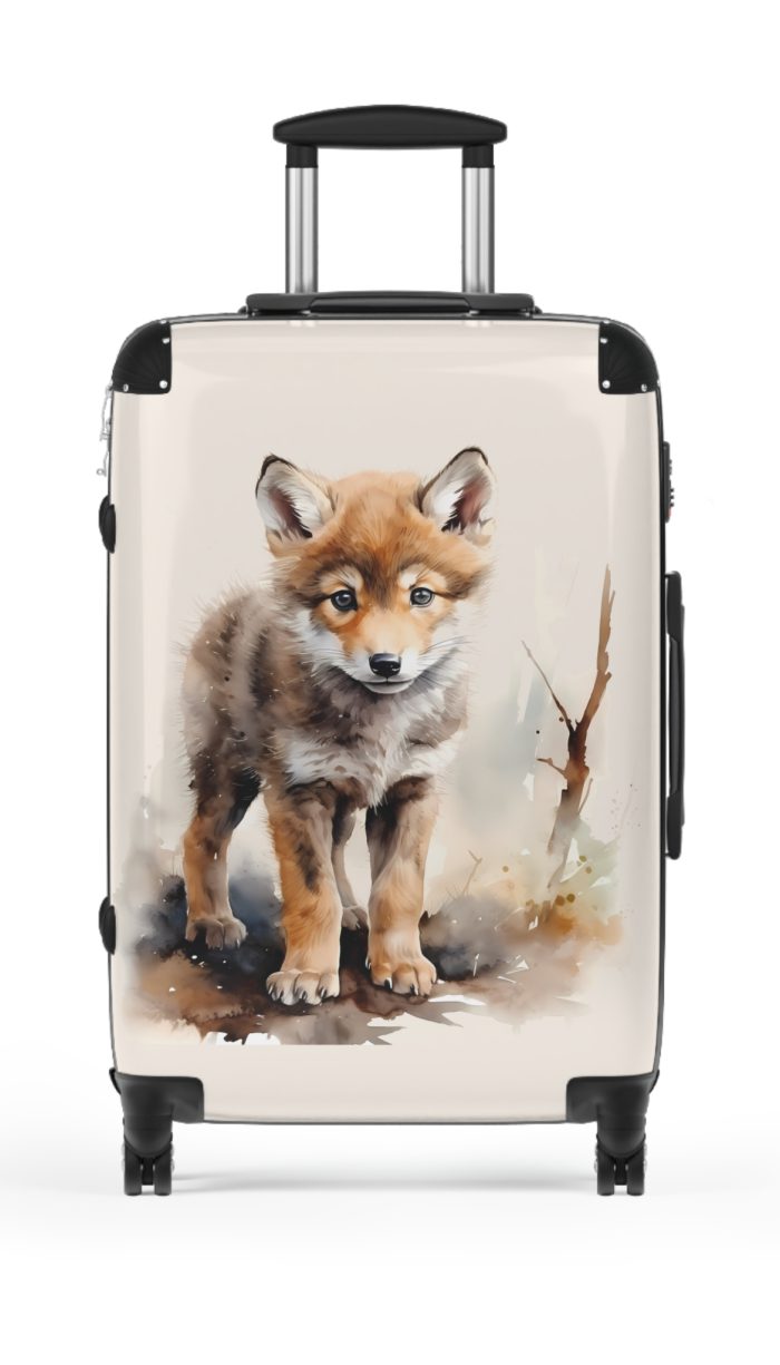 Baby Wolf Suitcase - A fun and functional kids' luggage featuring a cute baby wolf design, perfect for young adventurers seeking exciting journeys.